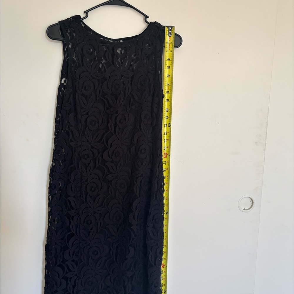 Talbots Black Floral Lace Midi Dress